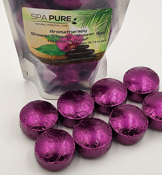 Spa Pure Eucalyptus & Lavender Aromatherapy: Shower Bombs USA Made with 100% Natural/Organic Essential Oils - Transform Your Shower (8 Count) Pack…
