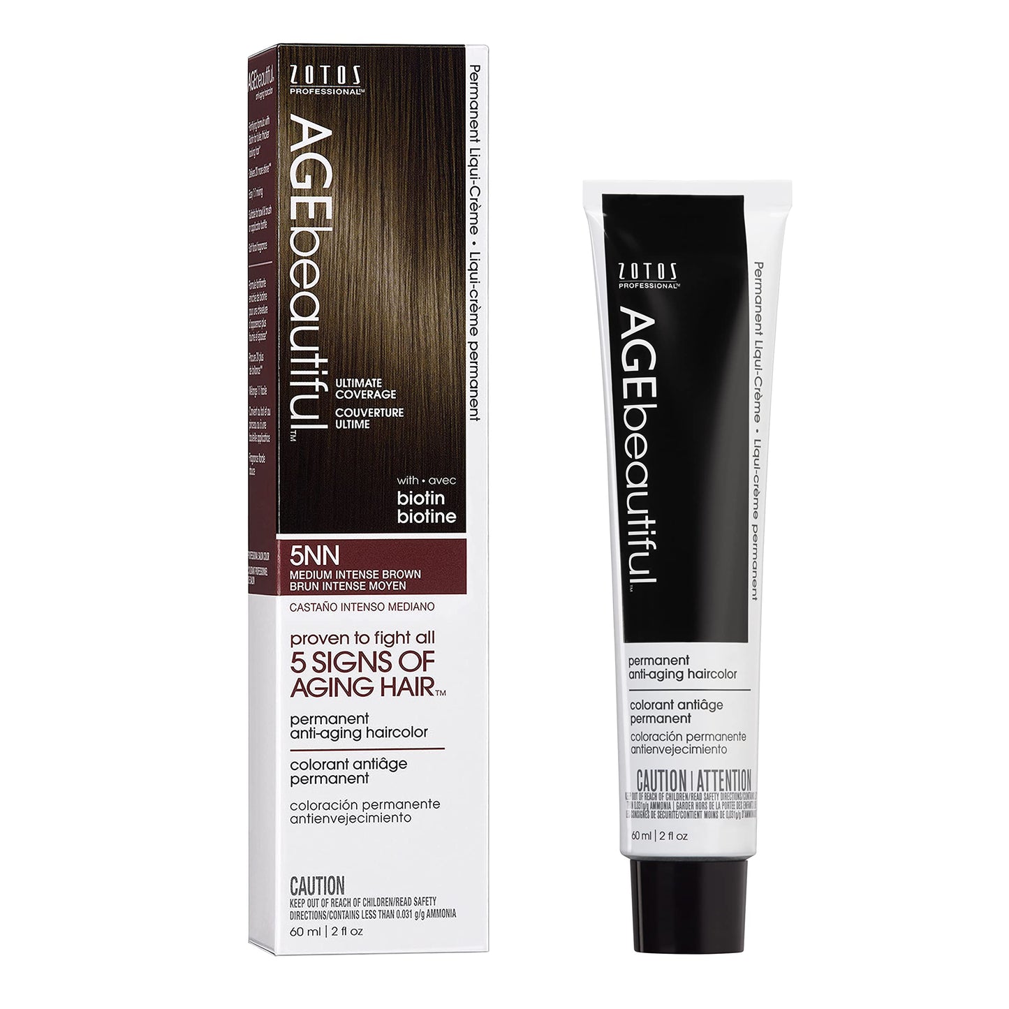 AGE beautiful Permanent Hair Color Dye Liqui Creme | 100% Gray Coverage | Anti-Aging Haircolor | Biotin for Thicker, Fuller Hair | Professional Salon