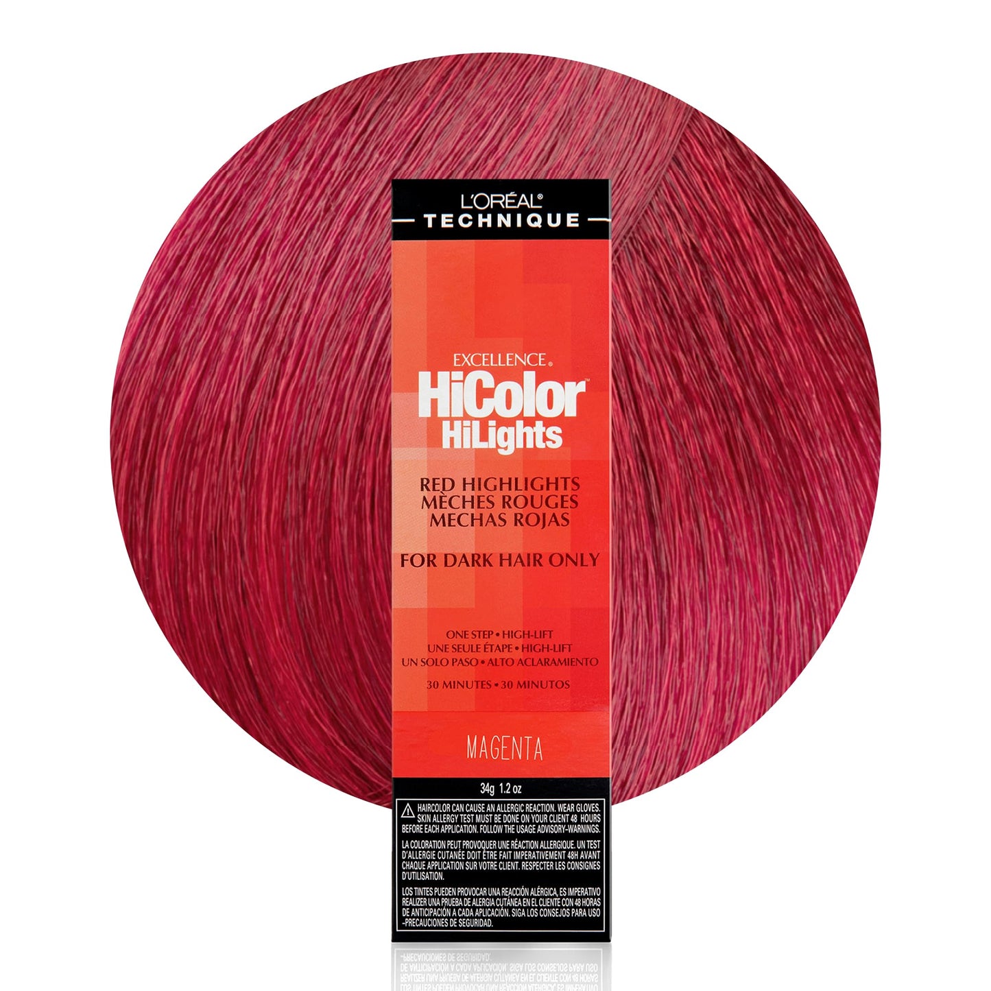 L'OREAL TECHNIQUE HiColor Red HiLights Permanent Hair Color for Dark Hair | Intense Red Highlights | No Pre-Lightening Required | Rich, No-Drip Creme Beauty & Personal Care L'OREAL TECHNIQUE
