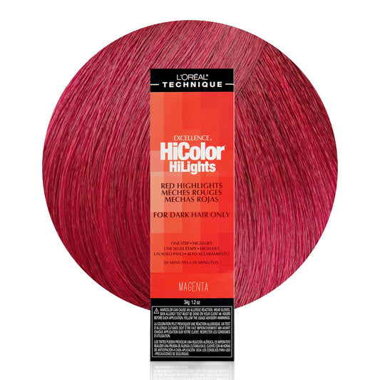 L'OREAL TECHNIQUE HiColor Red HiLights Permanent Hair Color for Dark Hair | Intense Red Highlights | No Pre-Lightening Required | Rich, No-Drip Creme