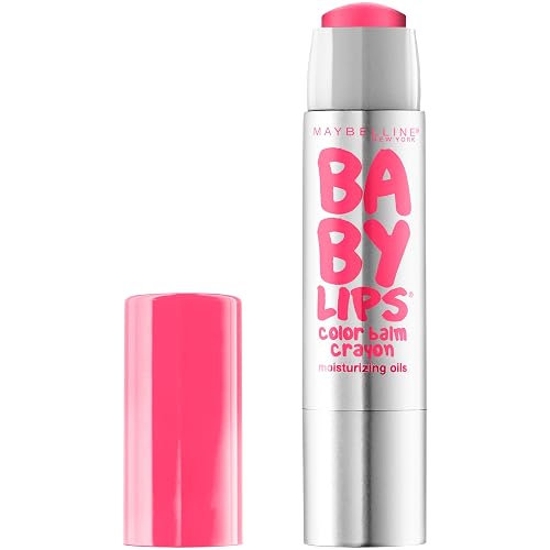 Maybelline New York Baby Lips Color Balm Crayon, Strawberry Pop, 0.09 Ounce