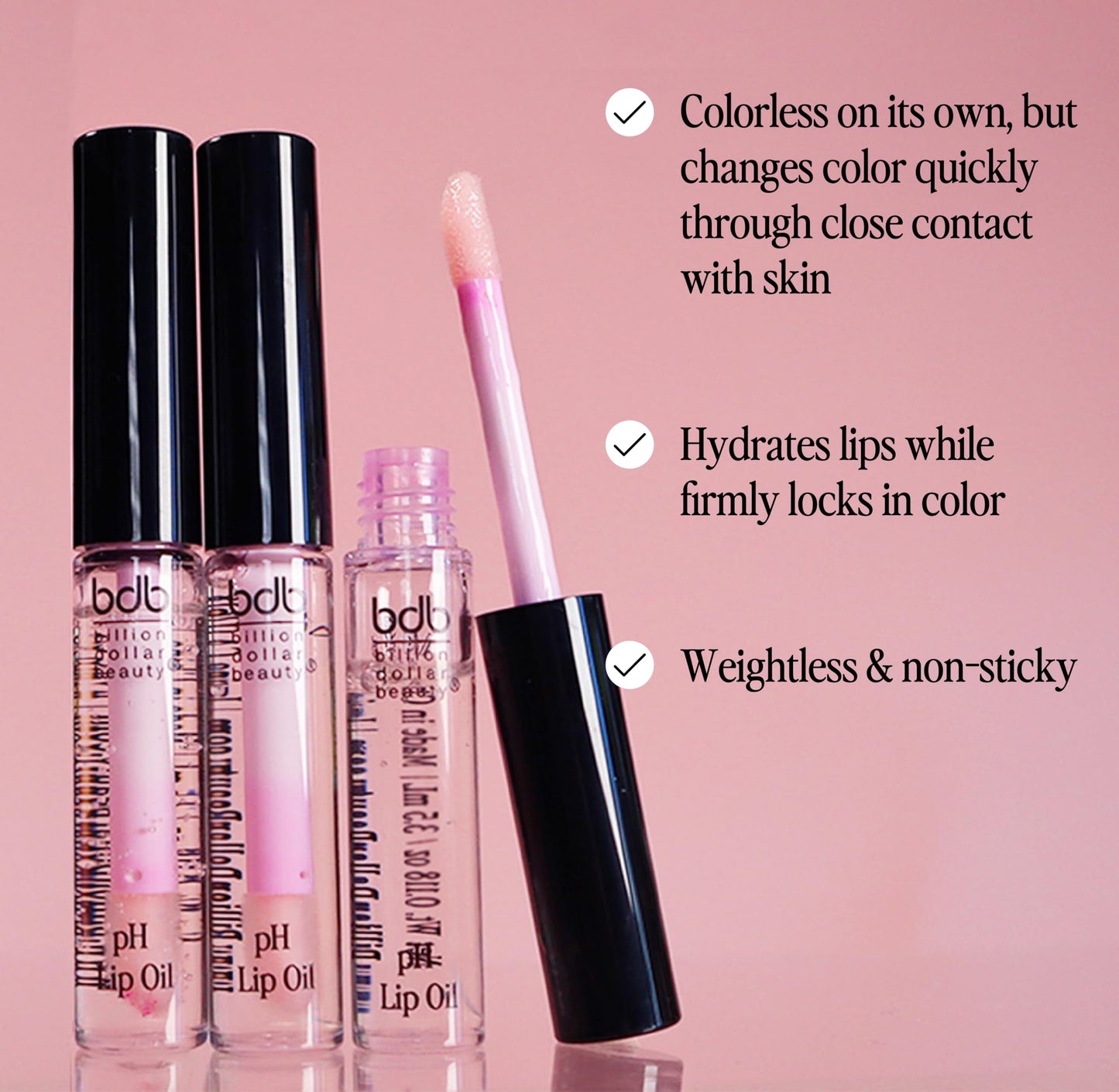 billion dollar brows bdb Color Changing pH Lip Oil - Moisturizing, Plumping, and Glossy