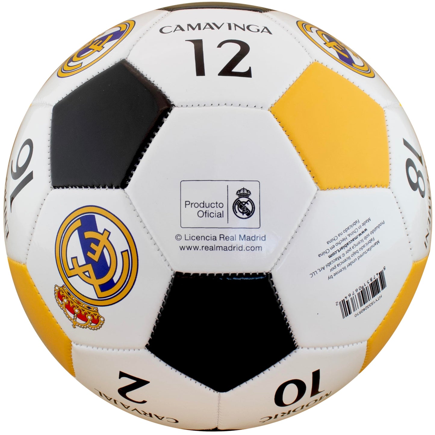 Maccabi Art Official Real Madrid 2024 UEFA Champions League Collectors Soccer Ball (Players Name and Number - Included Kroos and Rudiger)