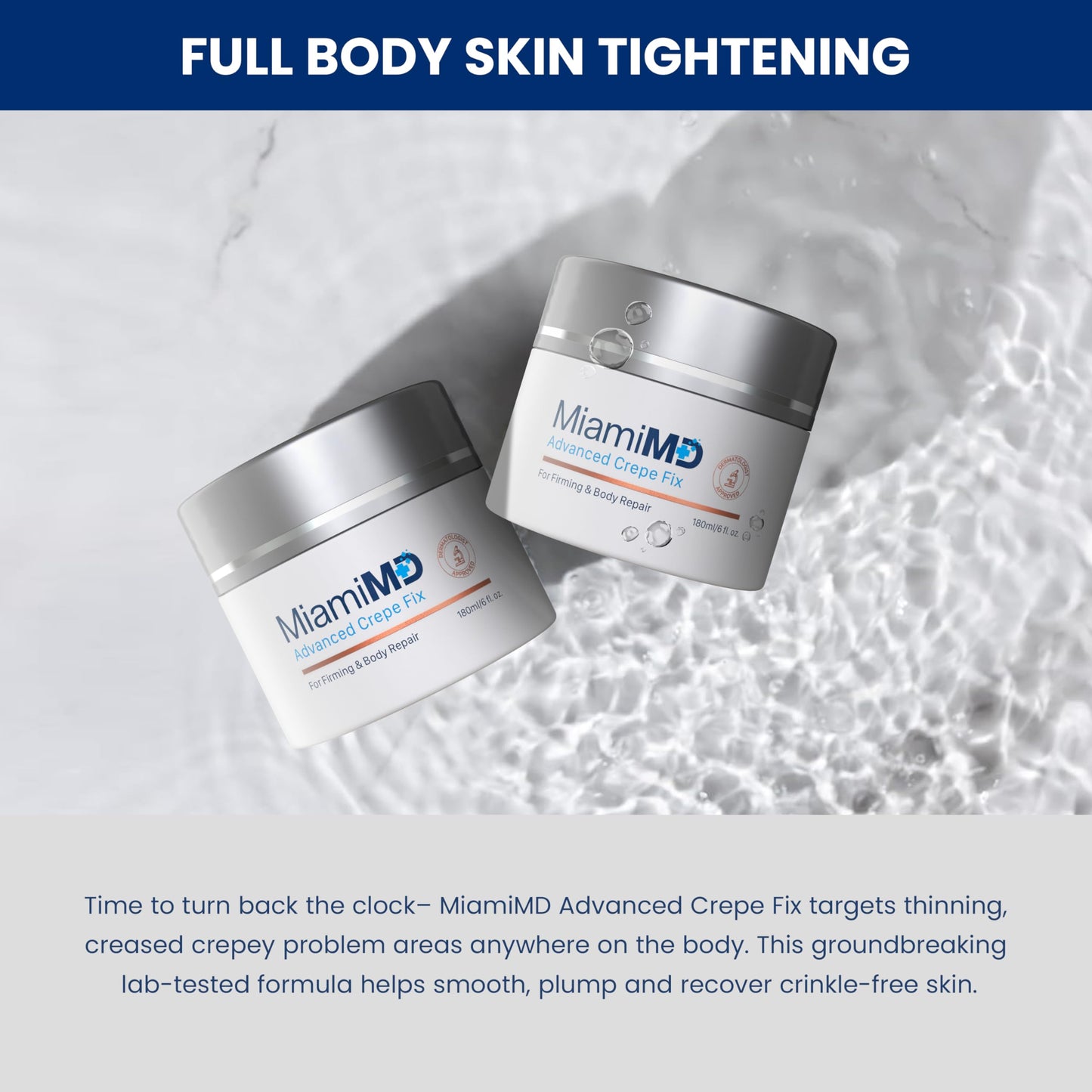 MiamiMD Advanced Crepe Fix - Anti Aging and Skin Firming Cream For All Skin Types - Cruelty Free, Paraben Free Skin Care - 180 ml (6 fl oz) - 3 PACK Beauty and Personal Care MiamiMD