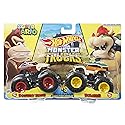 Hot Wheels Monster Trucks Pack 2 Nintendo Toy Cars 1:64 Scale Gift for Kids 3+ Years (Mattel HDH82)