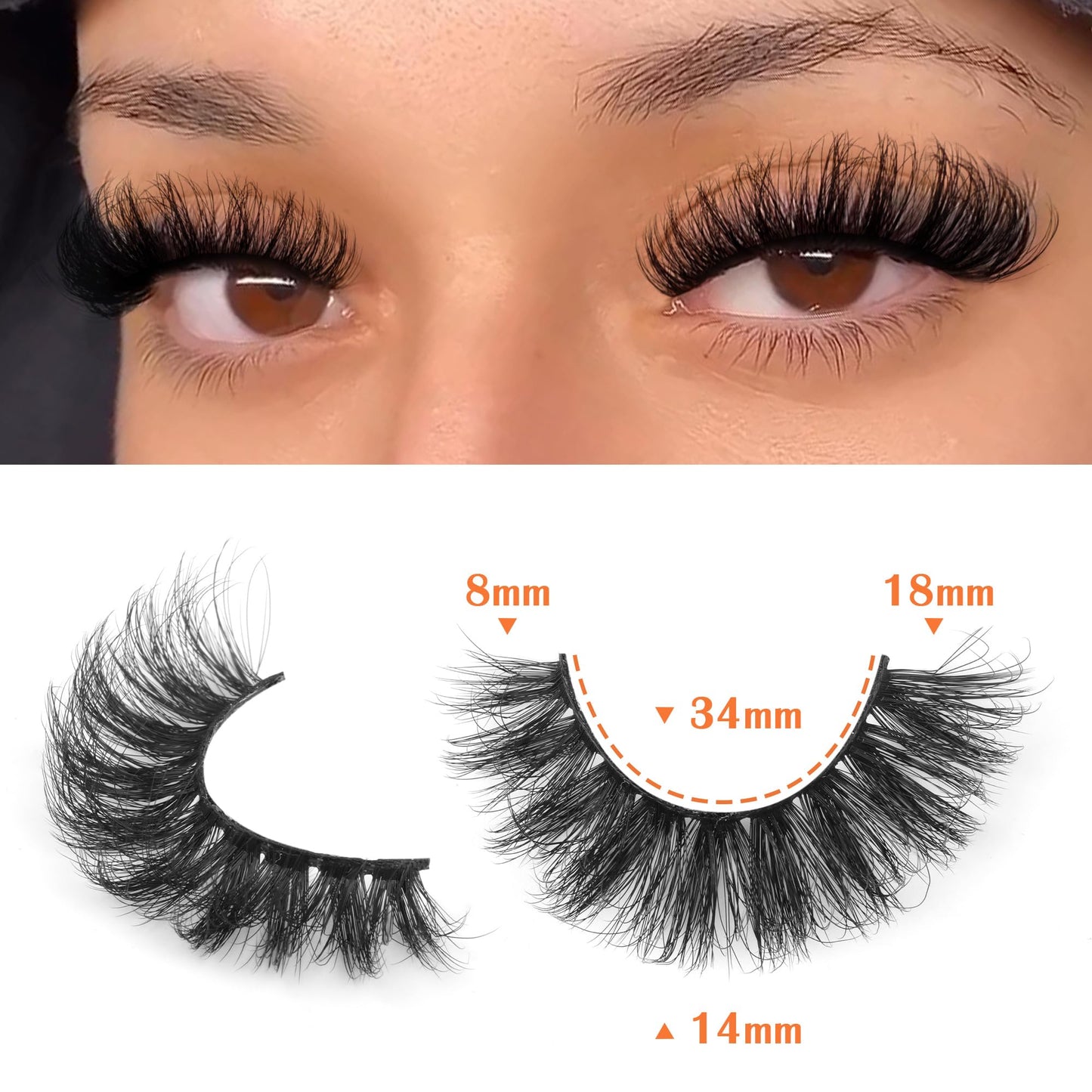 Wispy False Eyelashes Mink Lashes Natural Look Cat Eye Lashes Pack 10 Pairs Fake Eyelashes Like Extensions 5D Volume Strip Lashes 18mm Mink Eyelashes Beauty and Personal Care TNFVLONEINS