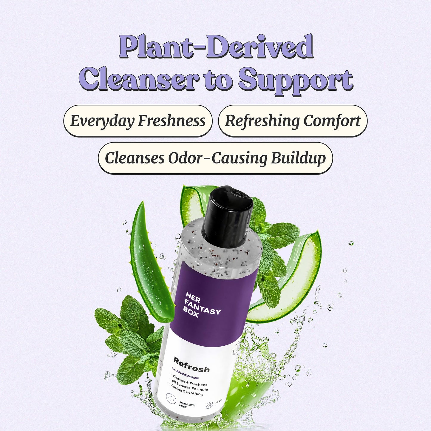 Her Fantasy Box | Refresh pH Balancing Shower Gel - Natural Feminine Hygiene Solution for Gentle Cleansing, Odor Control, and Skin Nourishment