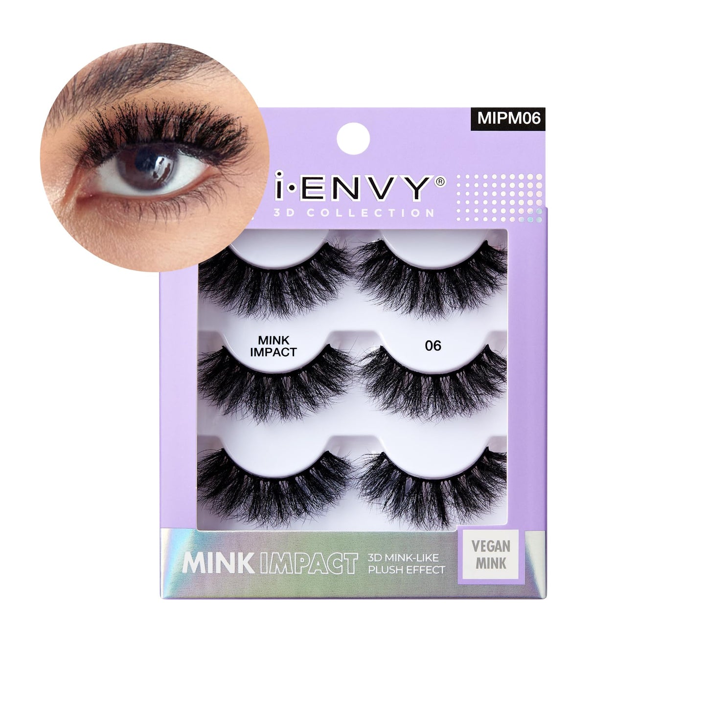 I-Envy 3-in-1 MinkImpact Multipack, 100% 3D Mink-Like Vegan Lashes, Soft, Natural, Fluffy & Lush, Clear Undetectable Band, Lightweight & Comfortable…
