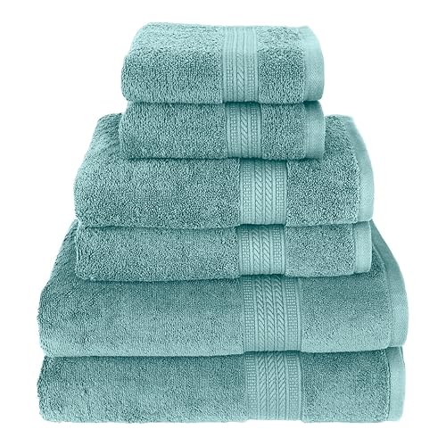 Kaufman - Luxury 100% Cotton Towels | 6 Piece Bath Towel Set | 2 Bath Towels (30 x 54), 2 Hand Towels (16 x 28), 2 Washcloths (13 x 13) | Soft…