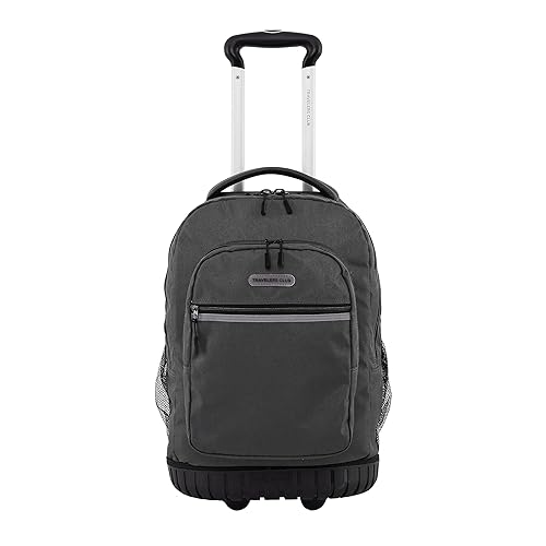 Travelers Club 20" Rolling Backpack with Laptop Compartment, Black