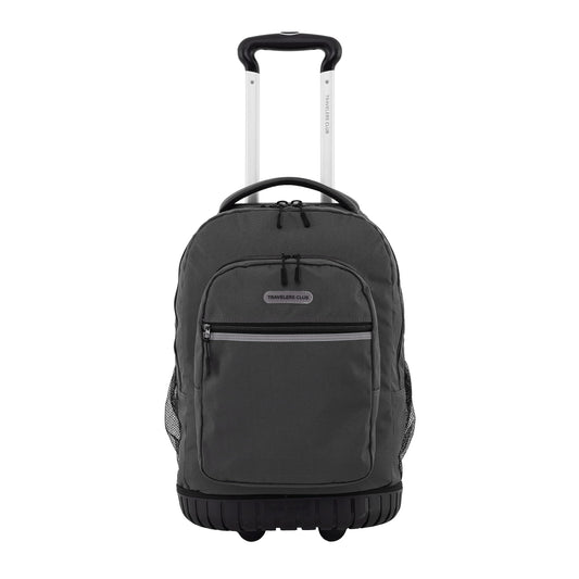 Travelers Club 20" Rolling Backpack with Laptop Compartment, Black