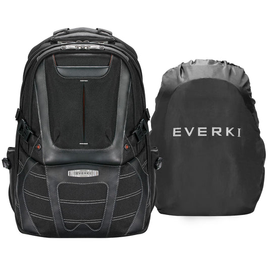 EVERKI Concept 2 Professional Laptop Backpack - Travel Backpack for Men, Laptop Bag Fits 17.3-Inch - 30L Durable Business Back Pack with Ballistic Nylon & Leather - Black (EKP133B)