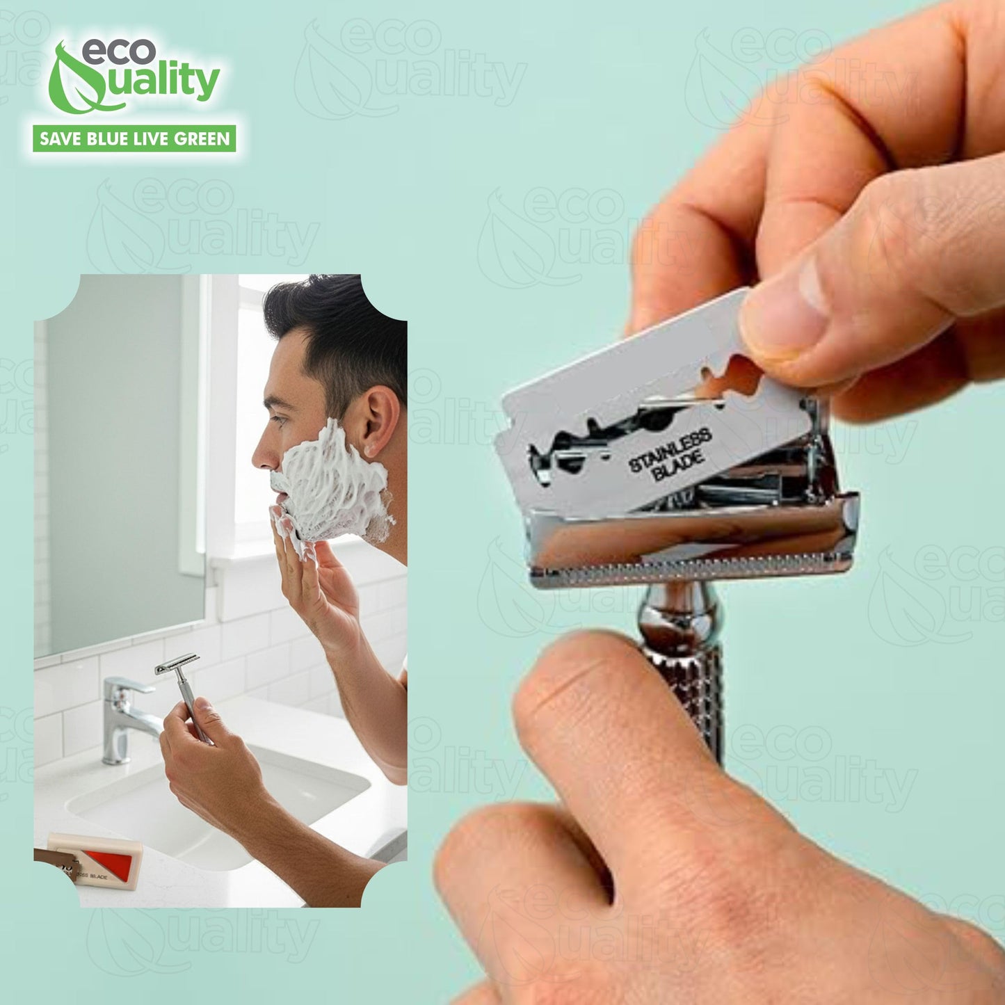 [100 PACK] Double Edge Stainless Steel Razor Blades - Platinum-Coated Safety Razor Blades for Men’s Shaving, Delivering a Smooth, Precise Shave Beauty and Personal Care EcoQuality
