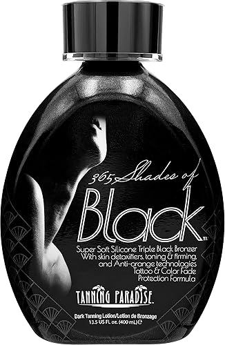 Tanning Paradise 365 Shades of Black, Triple Black Bronzing | Skin Detoxifiers, Toning & Firming Tanning Lotion 13.5oz