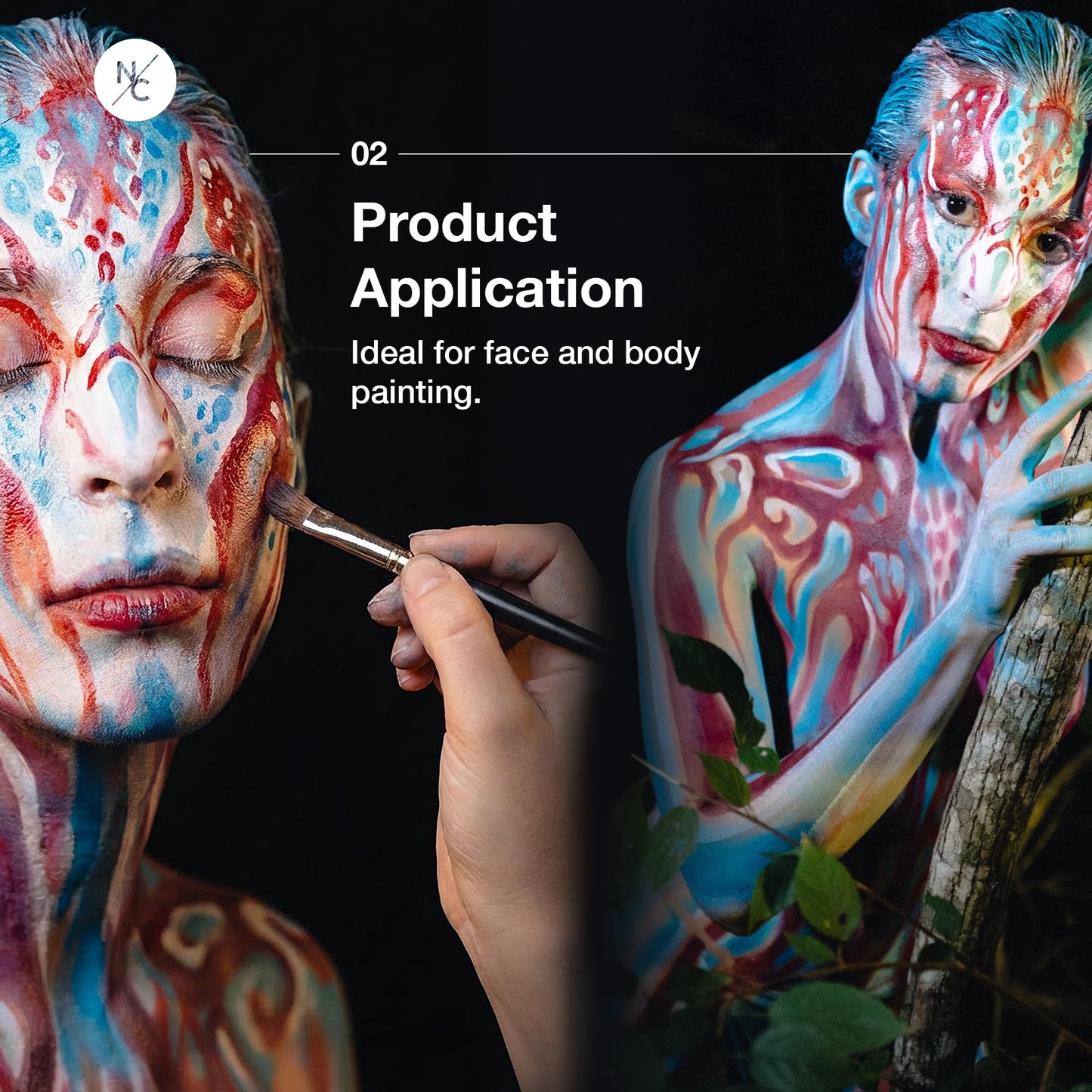 Narrative Cosmetics Water-Activated Face & Body Paint - Highly Pigmented, Long-Lasting Face & Body Paint for SFX, Cosplay, and Artistic Makeup