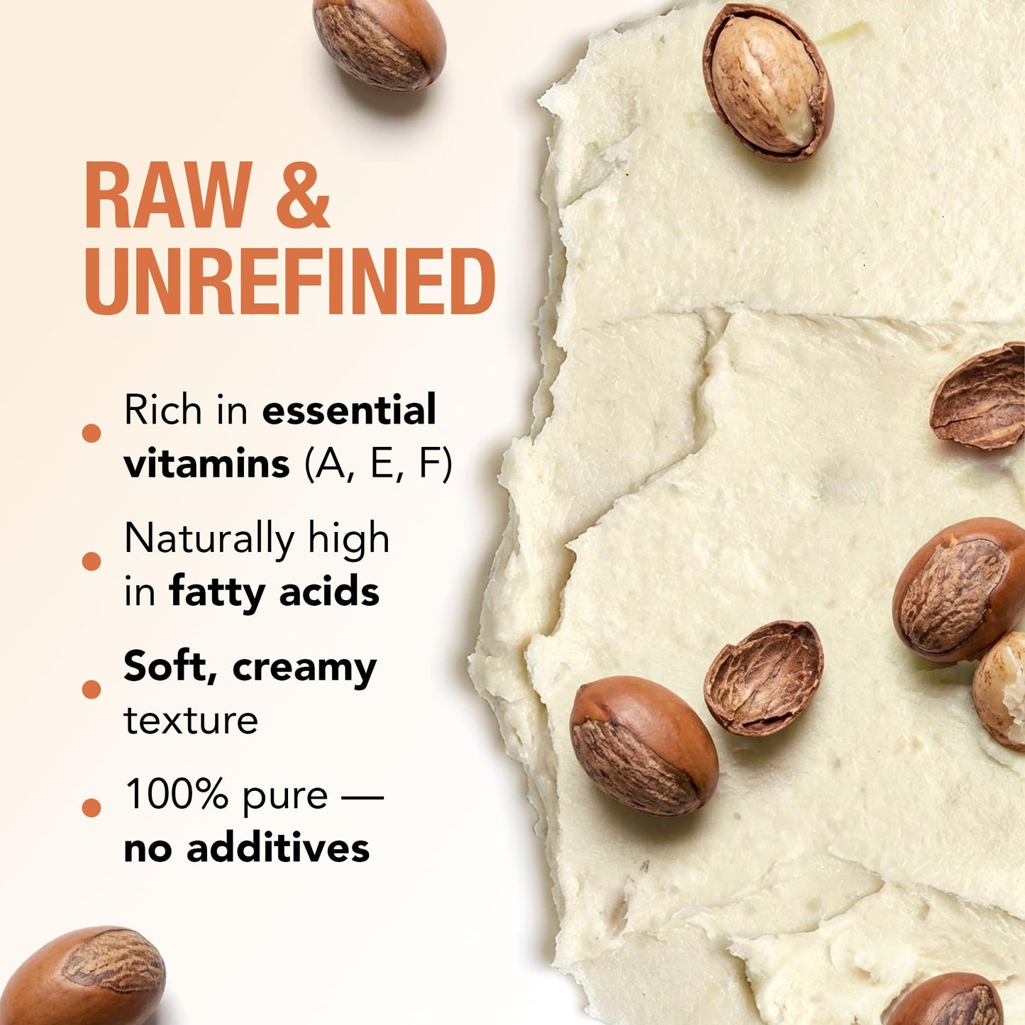 Ashanti Naturals White Raw Shea Butter | Unrefined African Shea Butter | Creamy Moisturizer for Easy Application - 8 oz