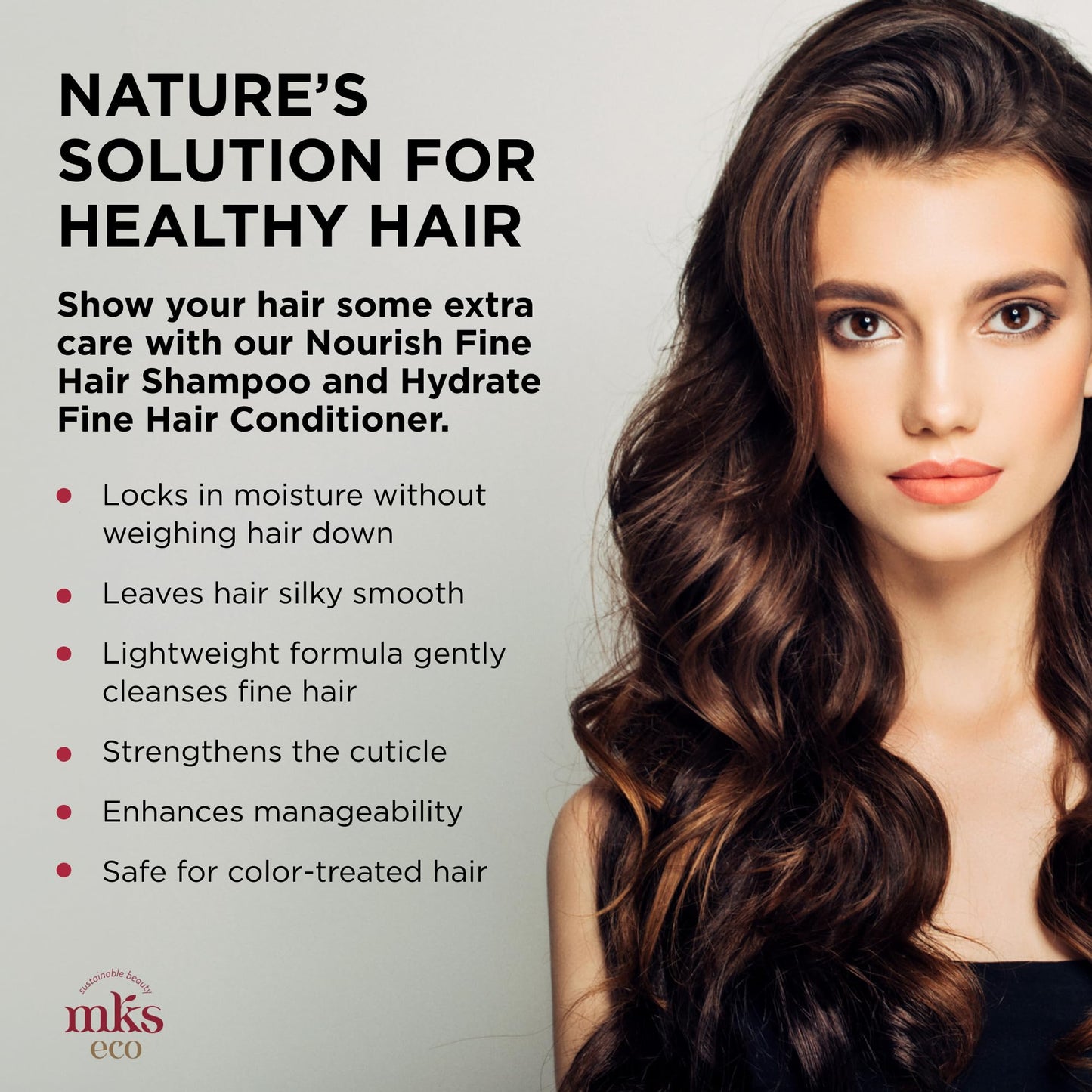MKS eco Nourish Shampoo for Fine Hair, Light Breeze (25 fl oz) + MKS eco Hydrate Conditioner for Fine Hair, Light Breeze (25 fl oz) - Moroccan Argan