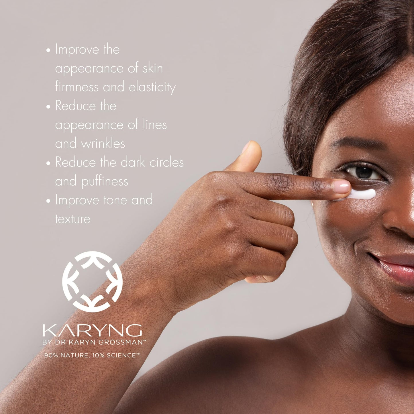 KARYNG Revitalizing Peptide Eye Cream, Organic Anti Aging Eye Cream, Targets Under Eye Puffiness, Fine Lines, Dry Skin and Dark Circles, Soothing