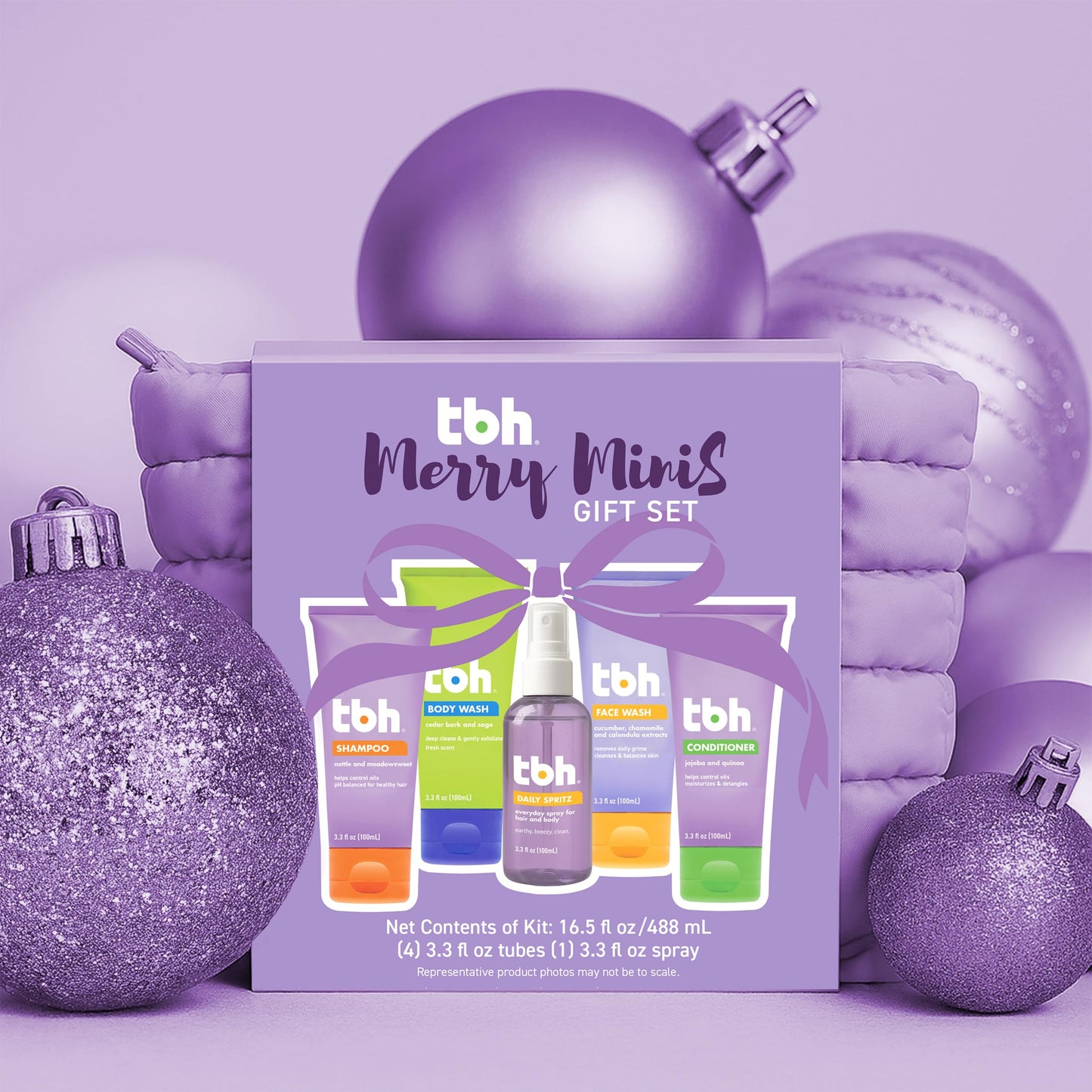 TBH Kids Glow & Go Gift Set | Tween Hair, Body & Skincare Kit for Girls and Boys | 5 Clean Mini Essentials in Travel Zip Pouch - Perfect Self-Care