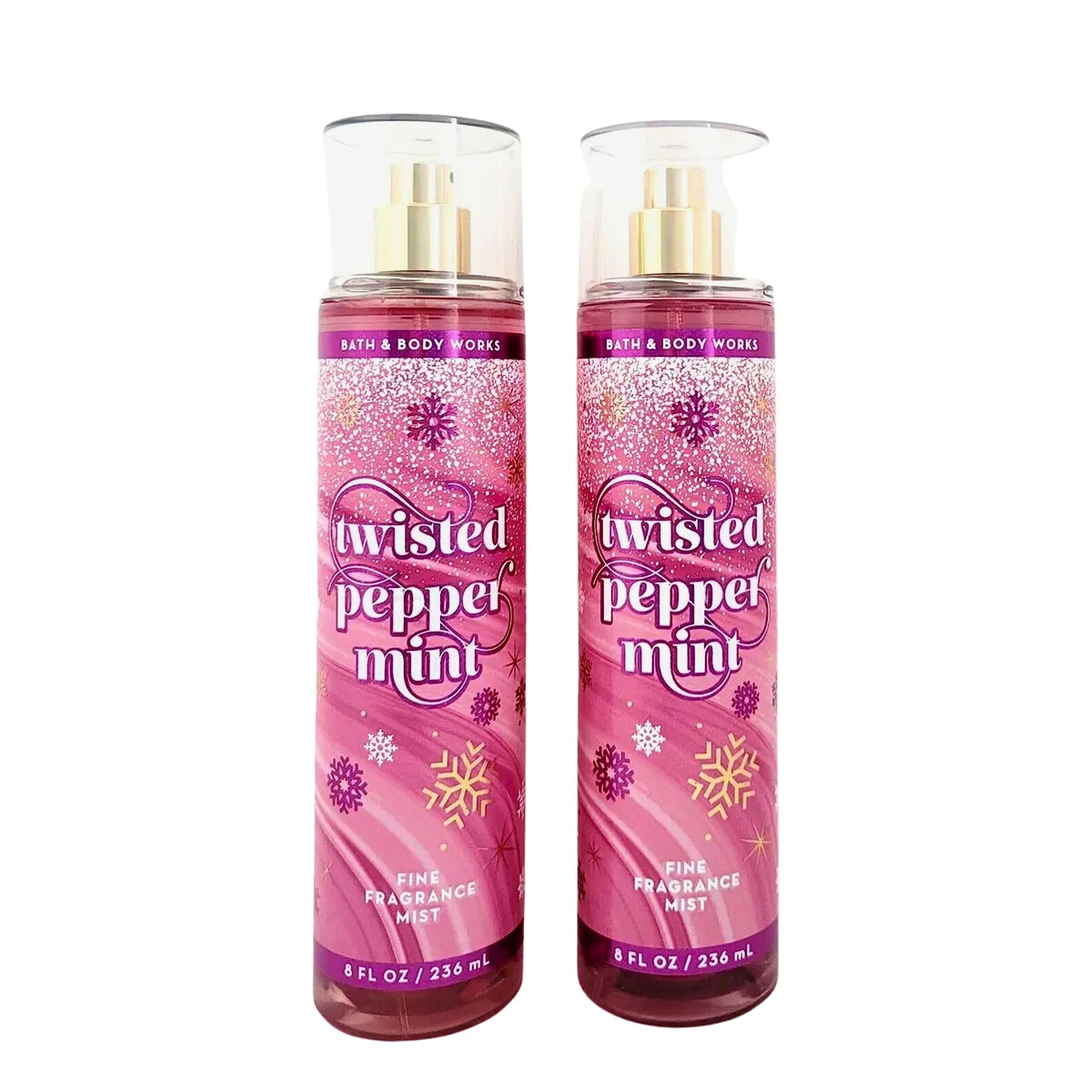 Bath & Body Works Fragrance Mist 2-Pack 8oz Each (Twisted Peppermint)