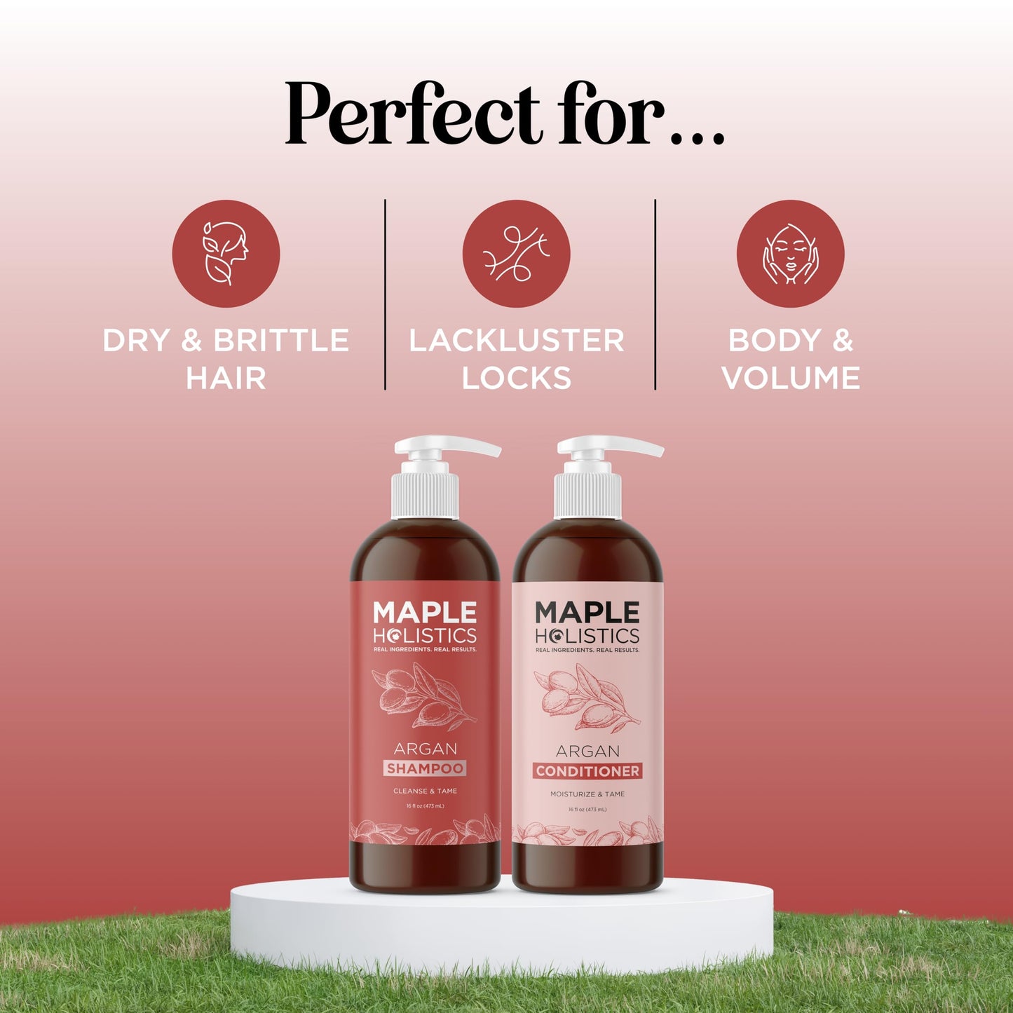 Argan Oil Shampoo and Conditioner for Dry Hair - Paraben and Sulfate Free Shampoo and Conditioner Set for Dry Hair Frizz Curl Care and Split Ends