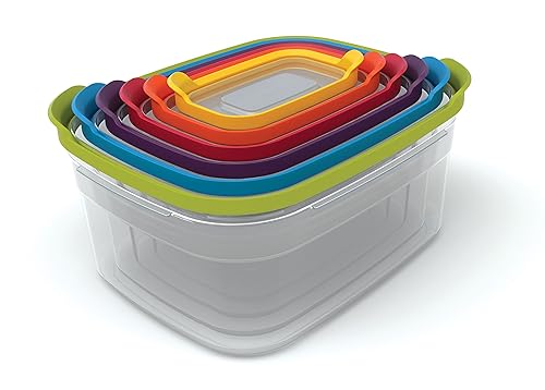 Joseph Joseph Nest Lock Plastic BPA Free Food Storage Container Set with Lockable Airtight Leakproof Lids, 12-Piece, Multi-Color