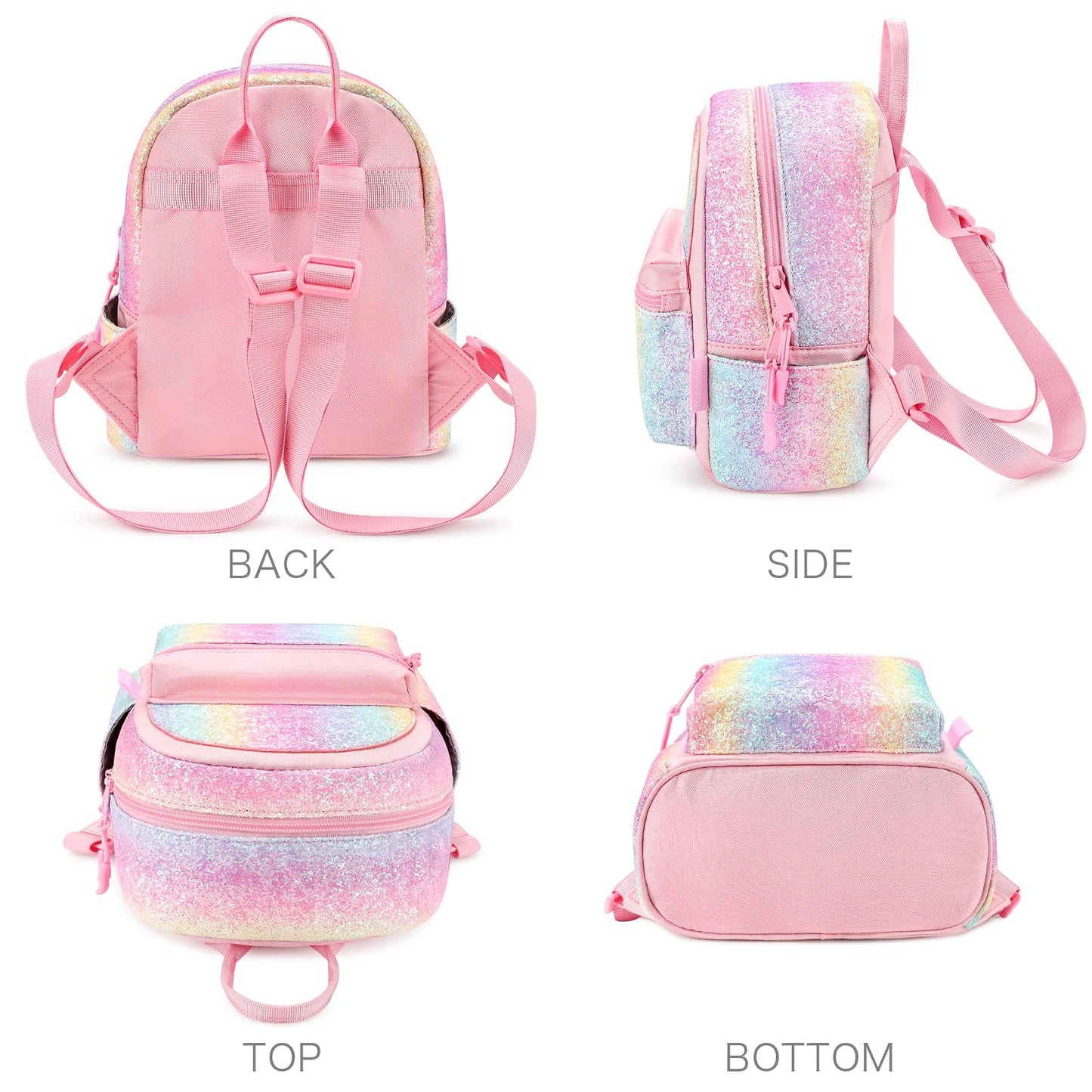 mibasies Mini Backpack for Girls Kids Rainbow Purse Dance Bag for Girls Gifts age 2 3 4 5 6 7 8 yrs