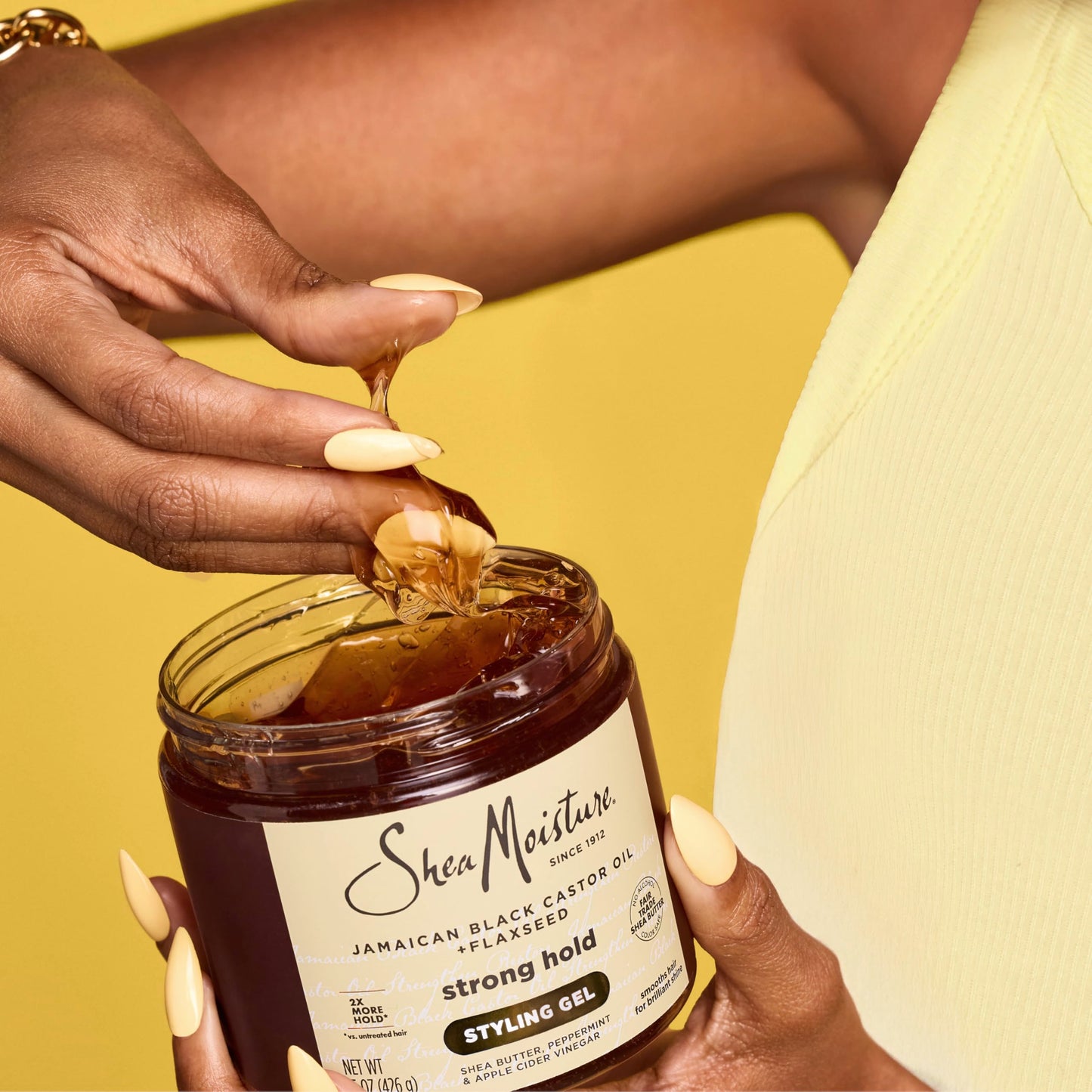 SheaMoisture Strong Hold Styling Gel+Flaxseed Jamaican Black Castor Oil Gives Controlled Style,AllDay Hold,Infused With Castor Seed Oil,SheaButter