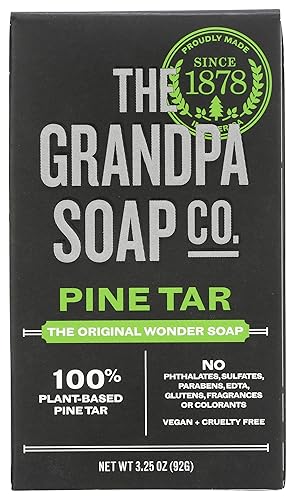 Grandpas Wonder Pine Lathers White Tar Bath Bar Soap - 3.25 Oz