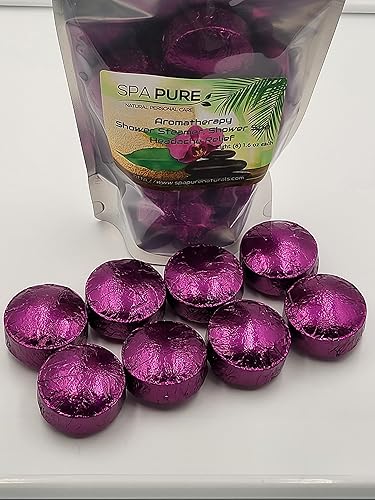 Spa Pure Headache Relief Aromatherapy: Shower Bombs USA Made with 100% Natural/Organic Essential Oils - Lavender, Eucalyptus - Transform Your Shower…