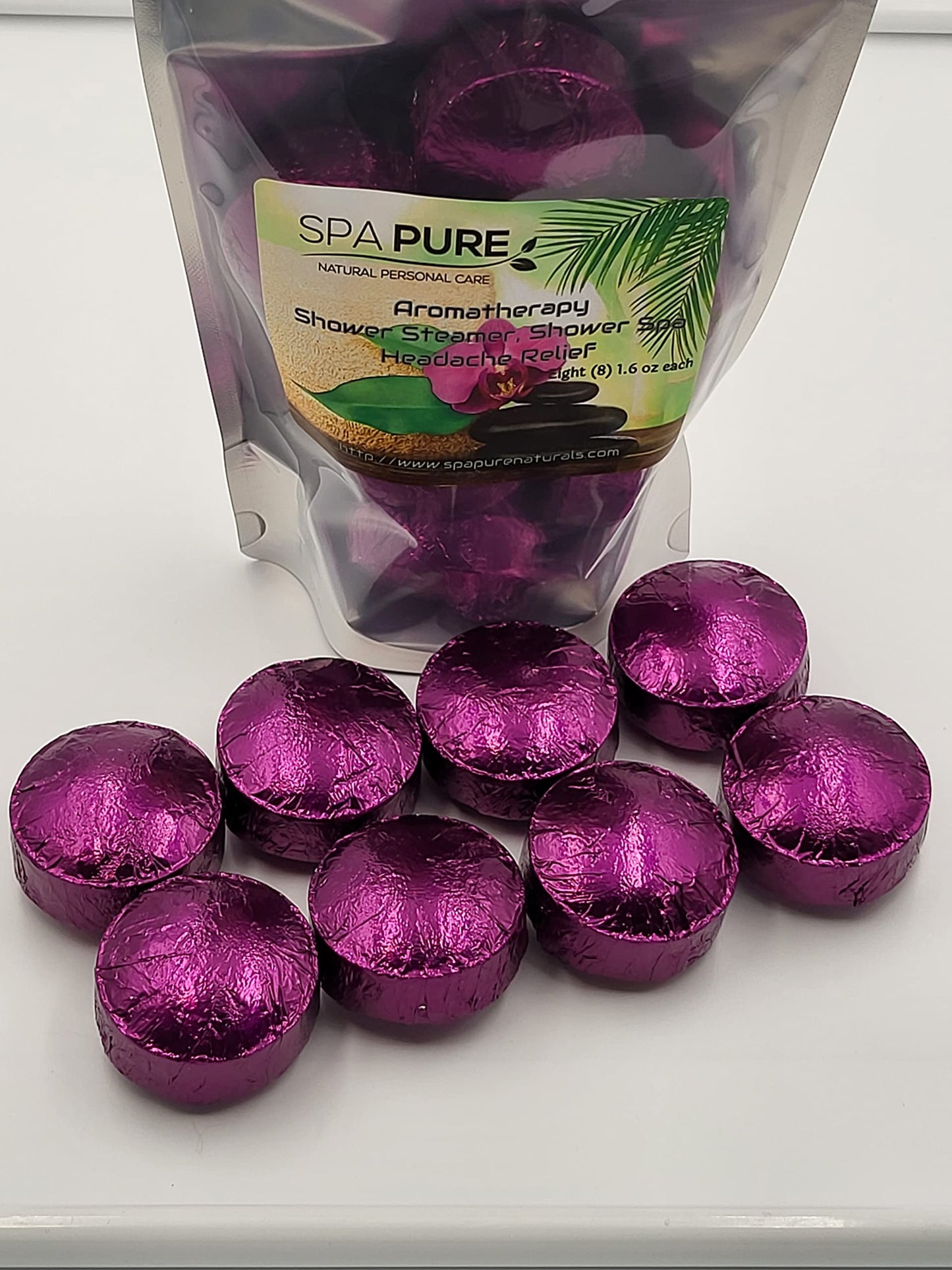 Spa Pure Aromatherapy Shower Steamers: Lavender-Eucalyptus Shower Bomb, Bath Melt, Soothers, USA Made with 100% Natural/Organic Essential Oils…
