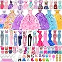 57 PCS Doll Clothes and Accessories 3 Wedding Gowns 3 Tops 3 Pants 3 Fashion Dresses 1 Evening Dresses 2 Swimsuits Bikini 6 Braces Skirt 10 Hangers…