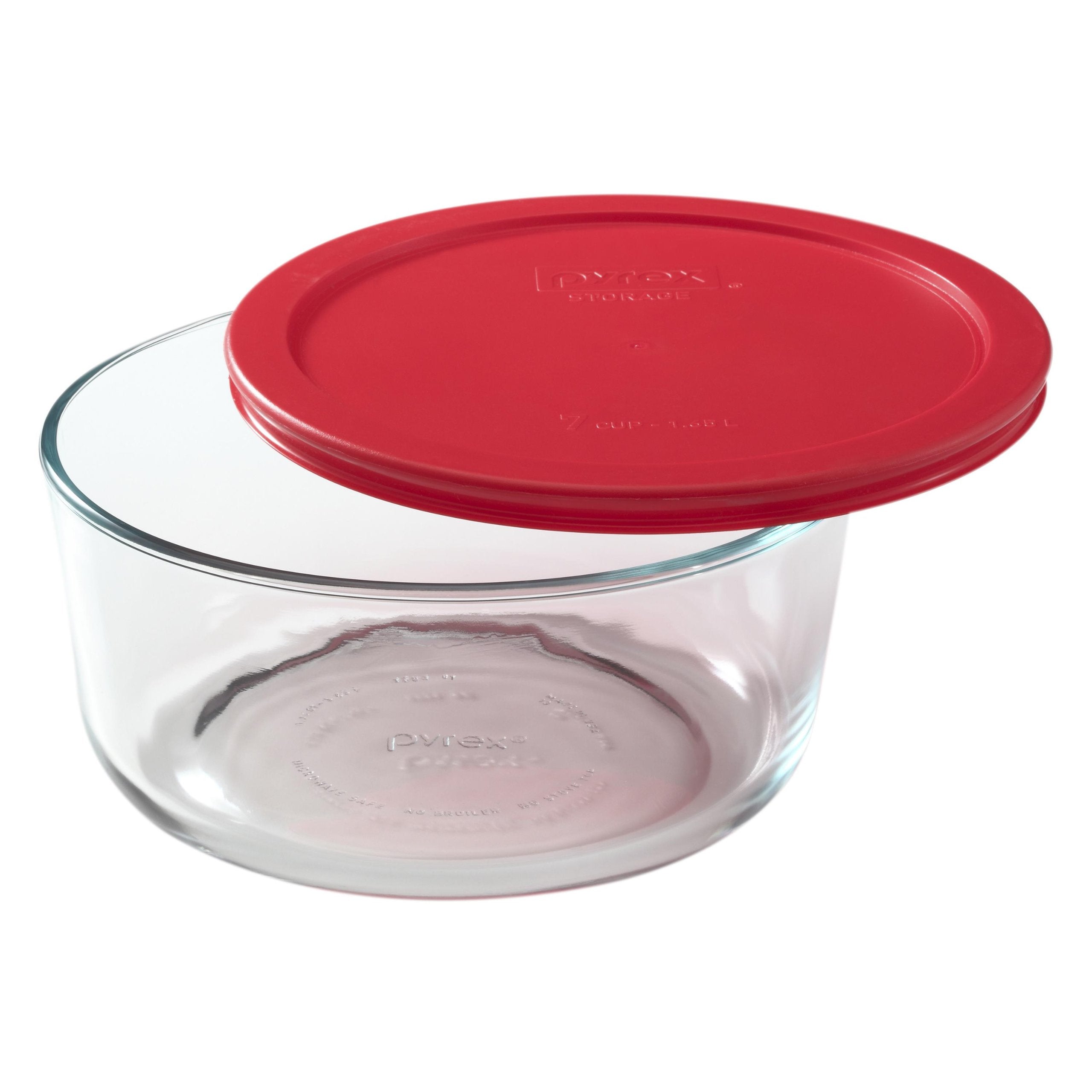 Red Pyrex Labware Pyrex 7203 7-Cup Glass Bowl and 7402-PC Red Lid - Made in USA– MarvelsAura