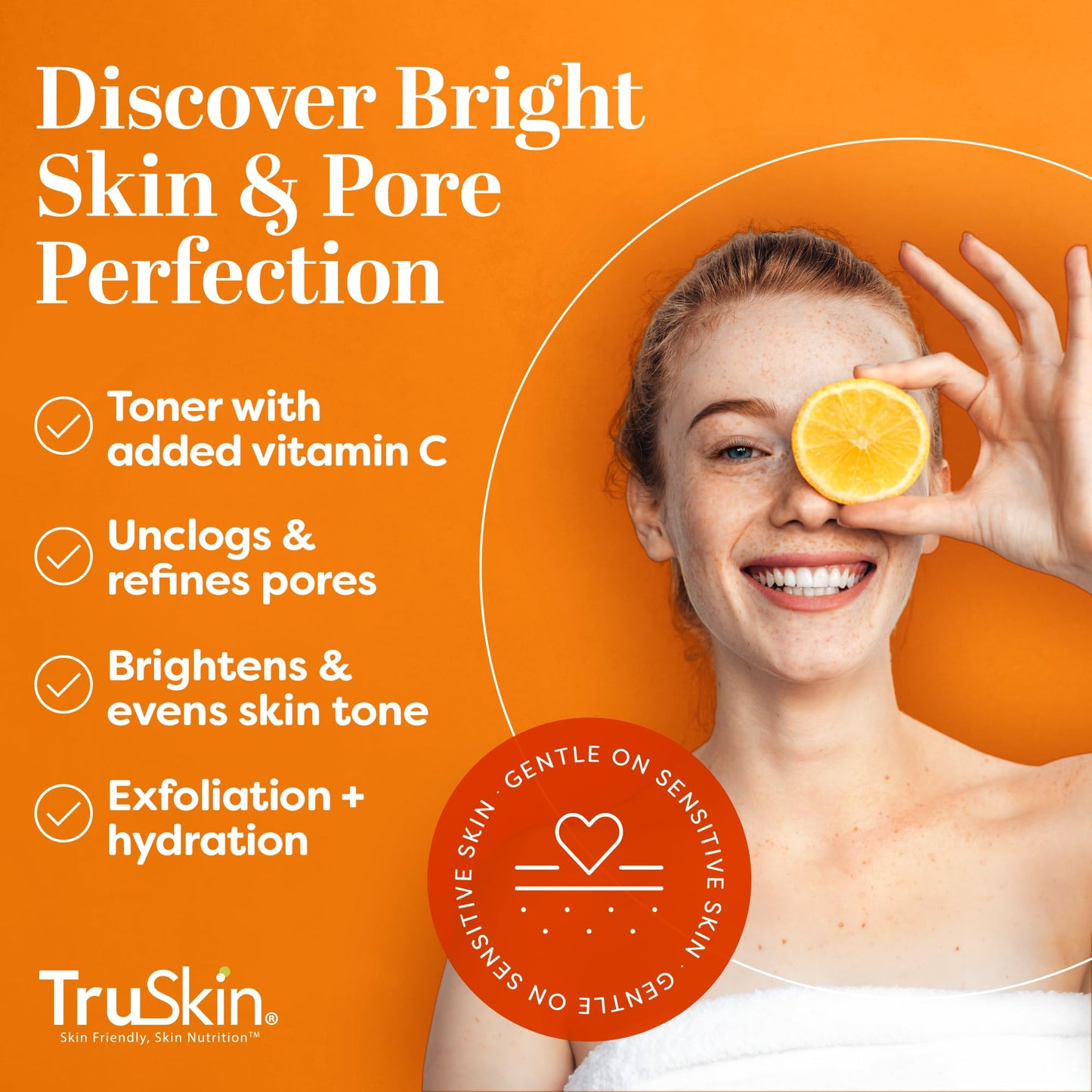 TruSkin BHA Liquid Exfoliant & Toner - PHA AHA BHA Gentle Exfoliator with Salicylic & Glycolic Acid, Vitamin C - Improve Appearance of Tone & Texture