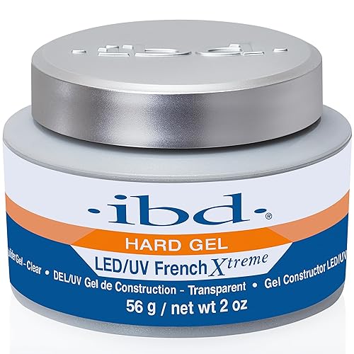 ibd Hard Gel for Nails - LED/UV French Xtreme Clear Builder Gel, Ideal for Nail Extensions, 2 oz