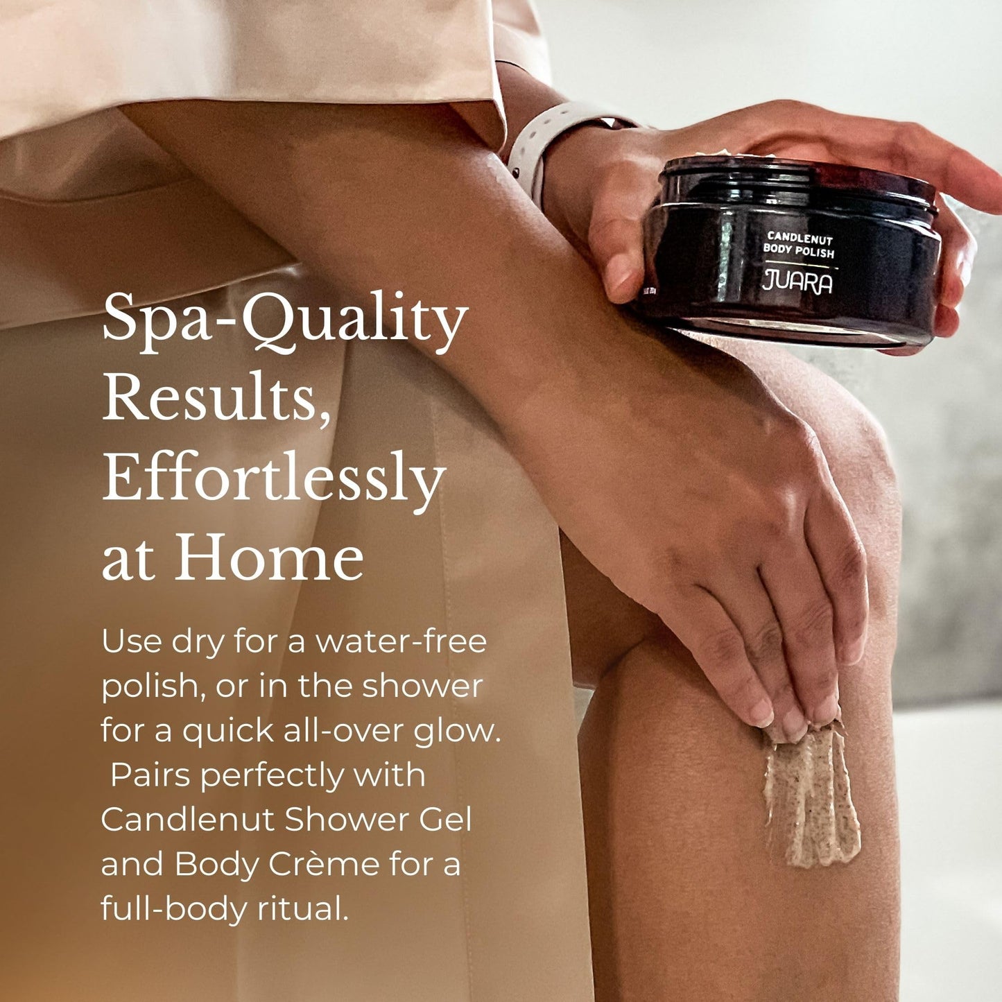 JUARA Candlenut Body Polish - 2-in-1 Exfoliating Body Scrub with Candlenut Oil, Rice Bran & Walnut Shell - Moisturizing Body Exfoliator, No Water
