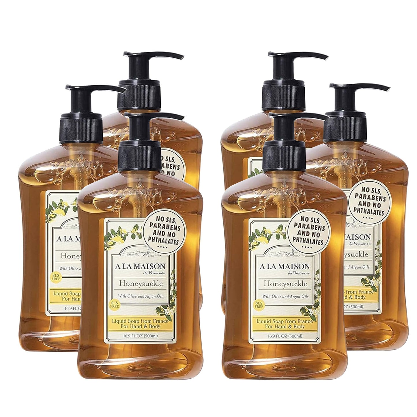 A LA MAISON French Liquid Hand Soap, Honeysuckle - Natural Hand Wash Made with Essential Oils - Biodegradable, Plant-Based, Vegan, Cruelty-Free