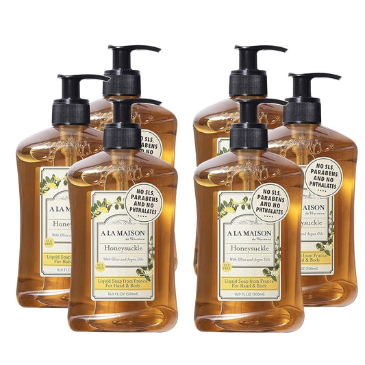 A LA MAISON French Liquid Hand Soap, Honeysuckle - Natural Hand Wash Made with Essential Oils - Biodegradable, Plant-Based, Vegan, Cruelty-Free