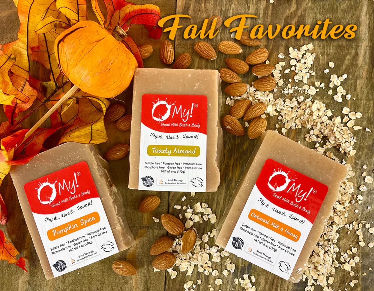 O My! Goat Milk Soap Bar 6oz | Made with Farm-Fresh Goat Milk | Free of Parabens & More | Handcrafted USA