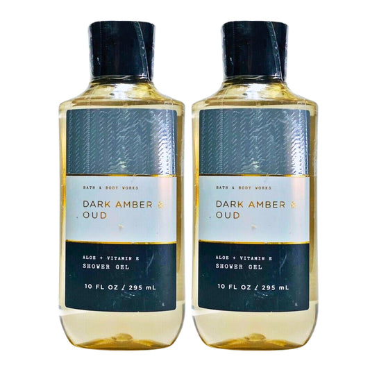 Bath & Body Works Shea + Vitamin E Shower Gel, Set of 2, 10oz Each (Dark Amber Oud) Beauty & Personal Care Bath & Body Works