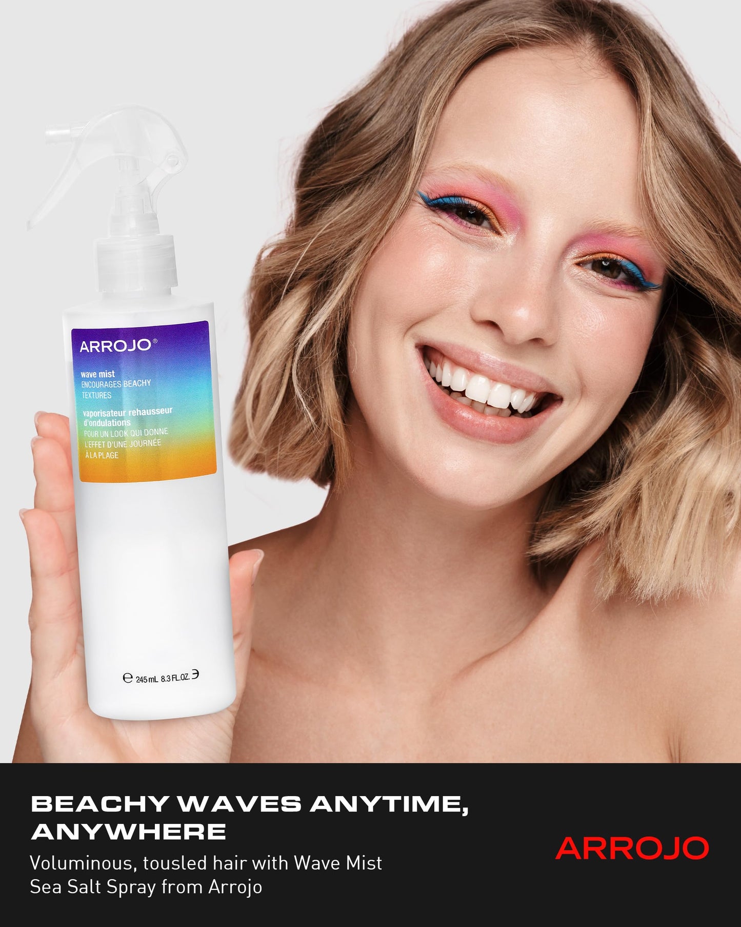 Arrojo Wave Mist Sea Salt Spray - Sulfate & Paraben-Free Sea Salt Hair Texture Spray - Adds Beach Waves, Volume, & Light Hold for All Hair Types, 8.3