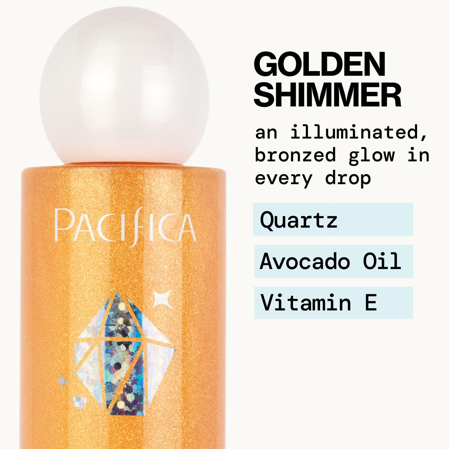 Pacifica Bronzing Body Oil - Crystal Bronze Shimmering Oil for Natural Sun-Kissed Glow, Hydrating Body Illuminator, Vanilla Coconut Scent, Vegan