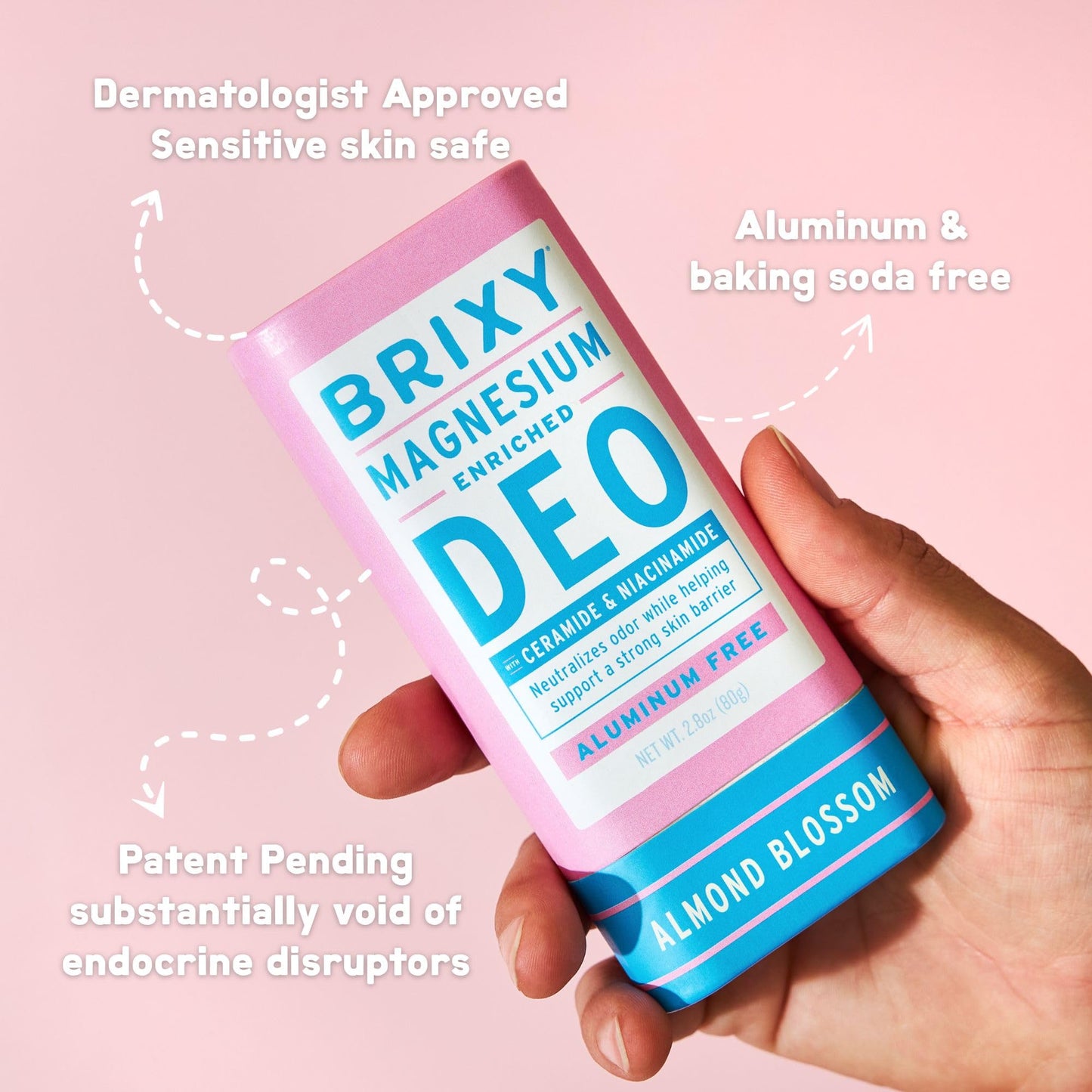 BRIXY Magnesium Deodorant, Effective Odor Control With Ceramide & Niacinamide For Skin Health, Aluminum Free, Baking Soda Free, Sensitive Skin Beauty and Personal Care BRIXY