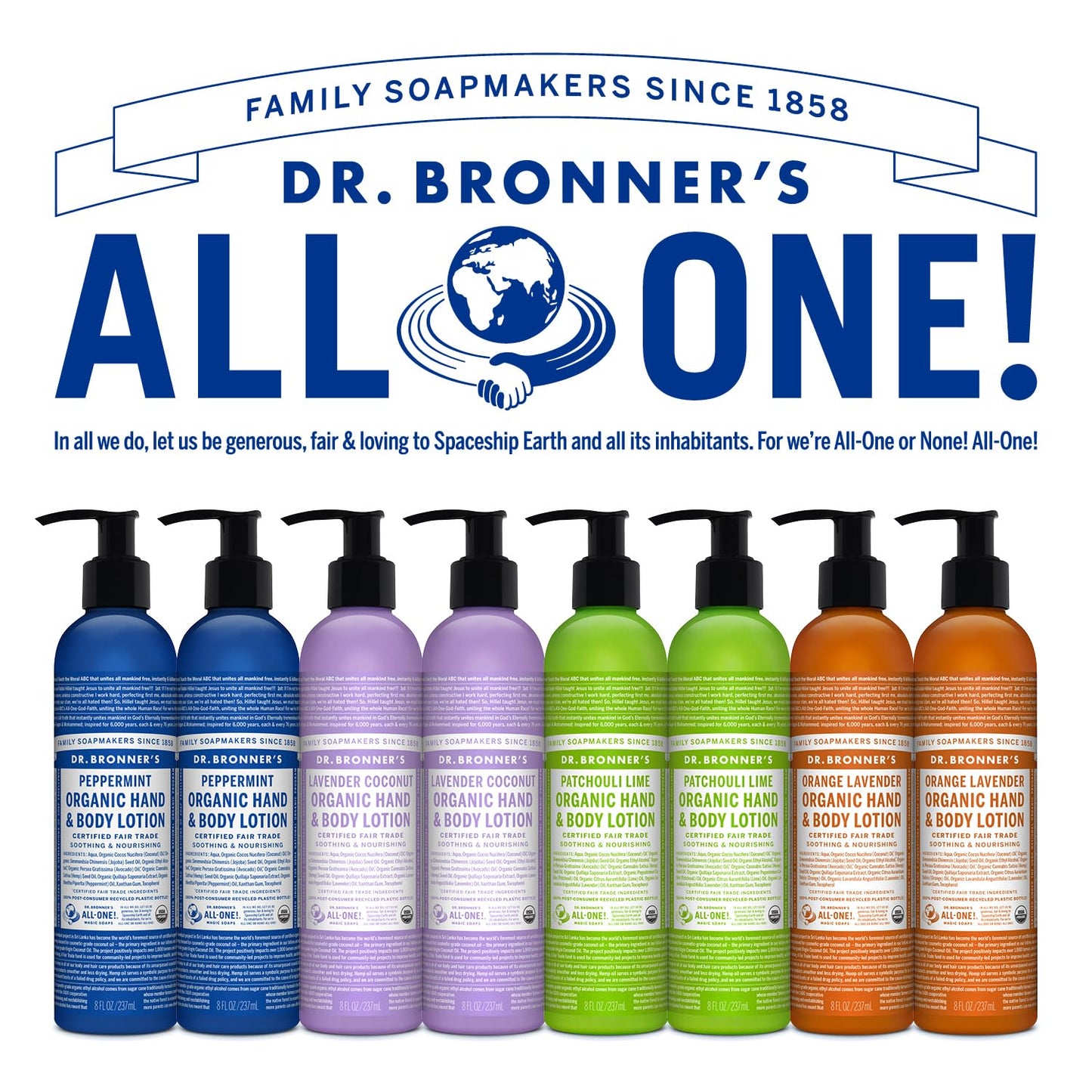 Dr Bronner's 3-in-1 Orange & Lavender Organic Hand and Body Lotion, Made with Organic Oils, Used for Hands, Face and Body, Certified Fair Trade Beauty & Personal Care Dr. Bronner's