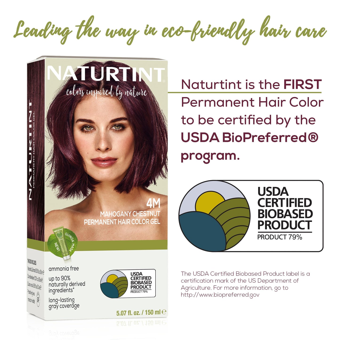 Naturtint 4M Mahogany Chestnut Permanent Hair Color (Pack of 1), Ammonia Free, Vegan, Cruelty Free, up to 100% Gray Coverage, Long Lasting Results