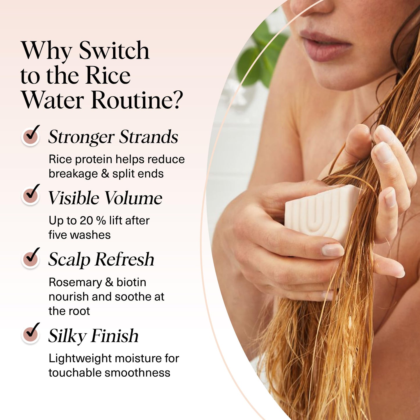 Kitsch Rice Water Shampoo and Conditioner Set + Pre-Wash Scalp Serum with Rosemary and Biotin - Shampoo and Conditioner Bar for Hair Growth & Scalp