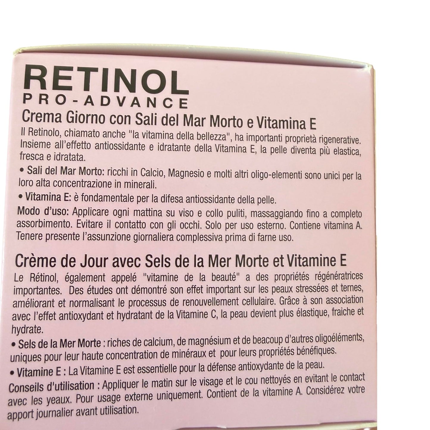 Delfanti Milano, Retinol Pro Advance Day Cream with Dead Sea Salts and Vitamin B, Anti Aging Moisturizer for Face and Neck, Made in Italy, 1.7 oz 50