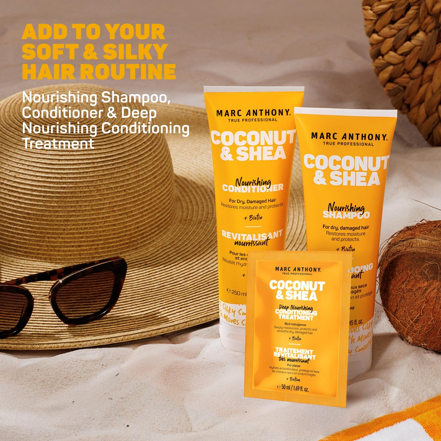 Marc Anthony Coconut & Shea Travel Size Shampoo, Conditioner, and Mask