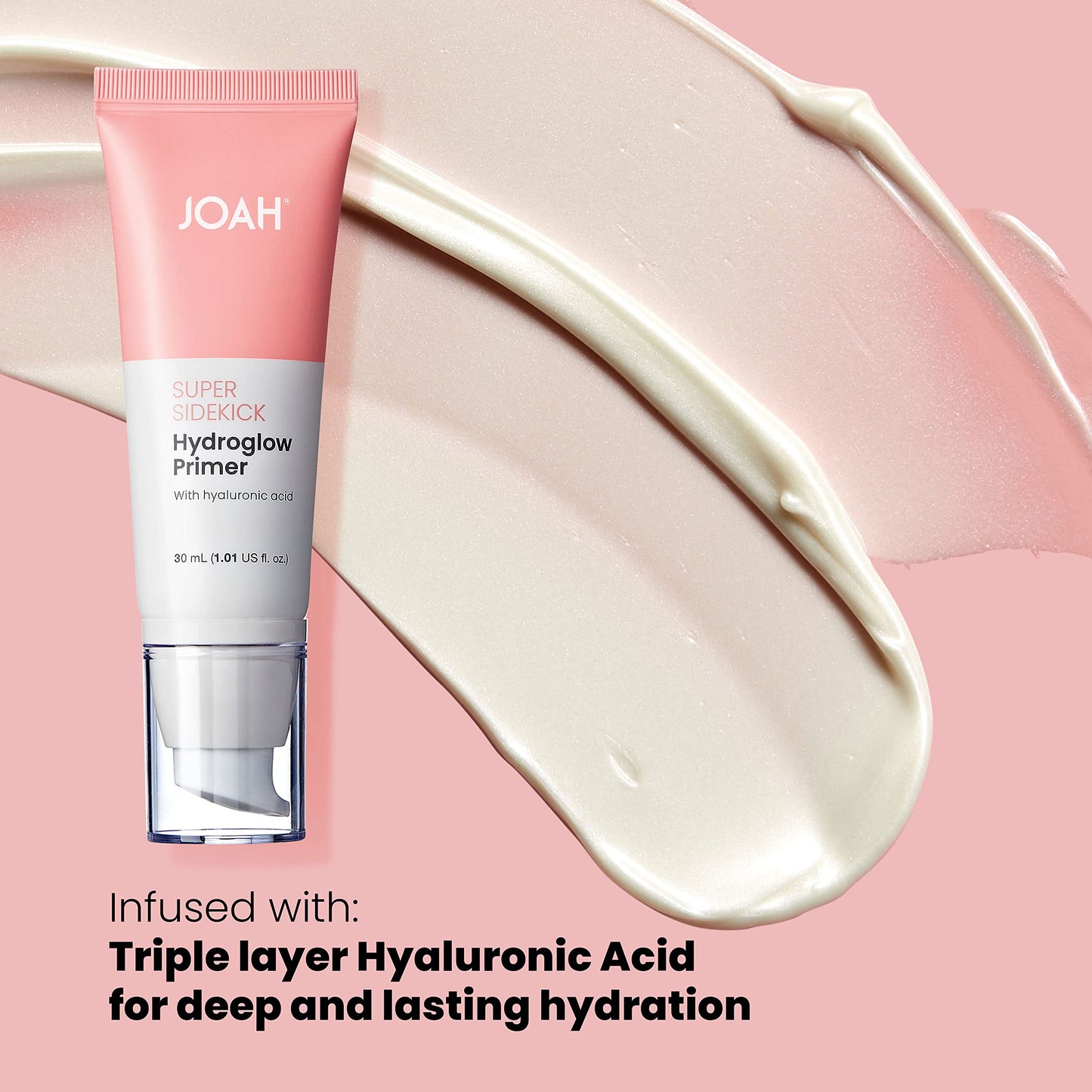 JOAH Super Sidekick Hydroglow Makeup Primer with Hyaluronic Acid For Glow Dewy Finish, Hydrating Long Lasting and Illuminating Korean Makeup Face