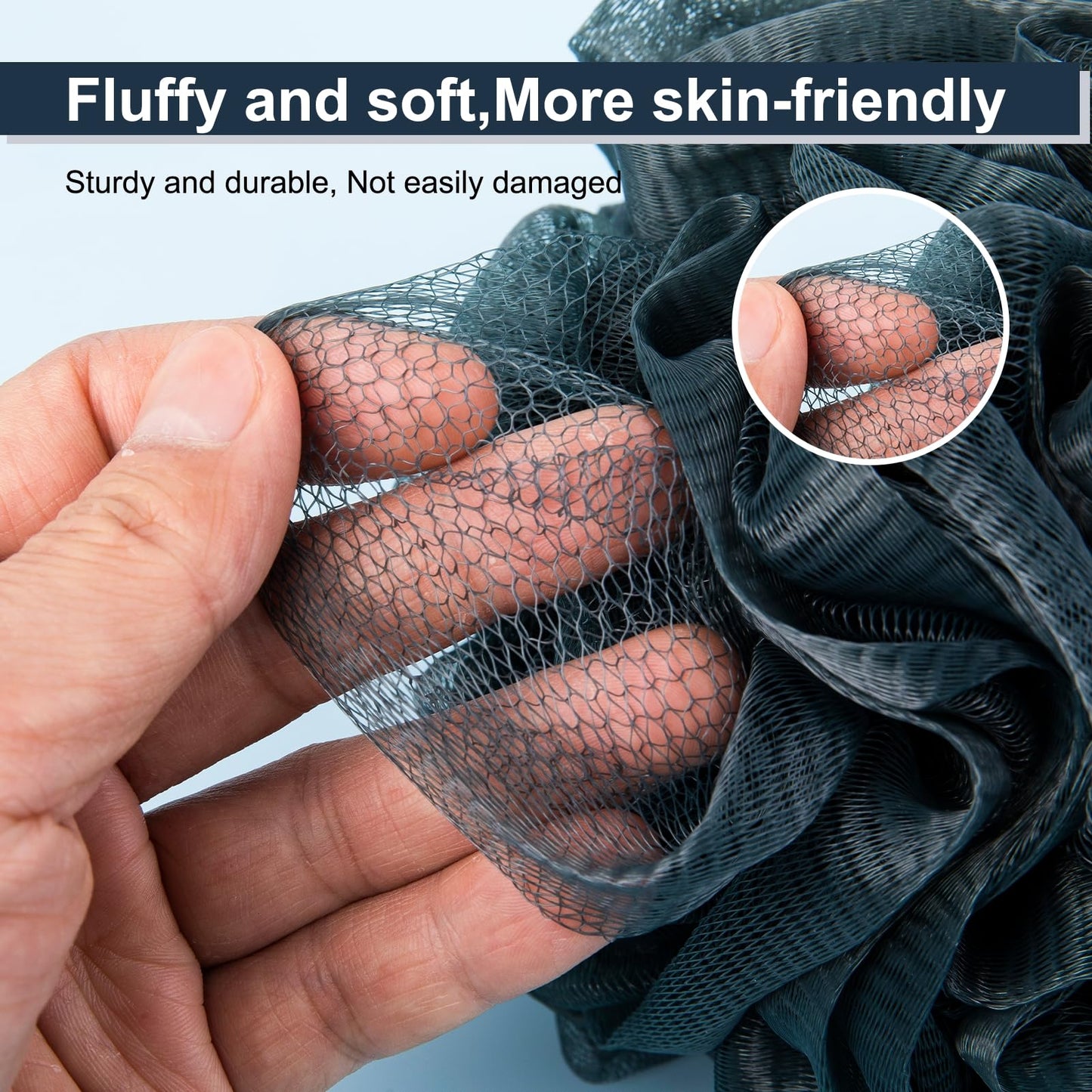 MTDLYICE Loofah Sponge XXL-100g 4 Pack, Bath Sponge Soft Mesh Shower Puff Loofah for Men, Exfoliating Body Scrubber for Women, Shower Accessories